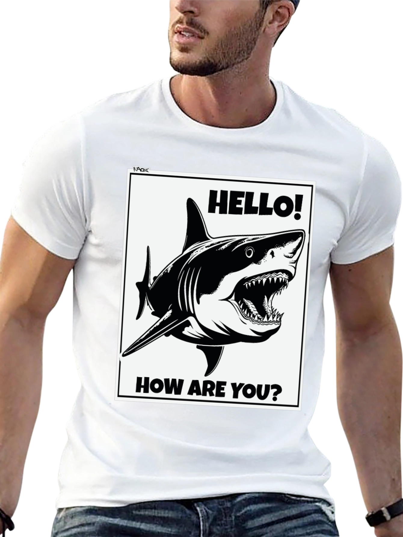 Shark Hello! How Are You? Graphic Tee