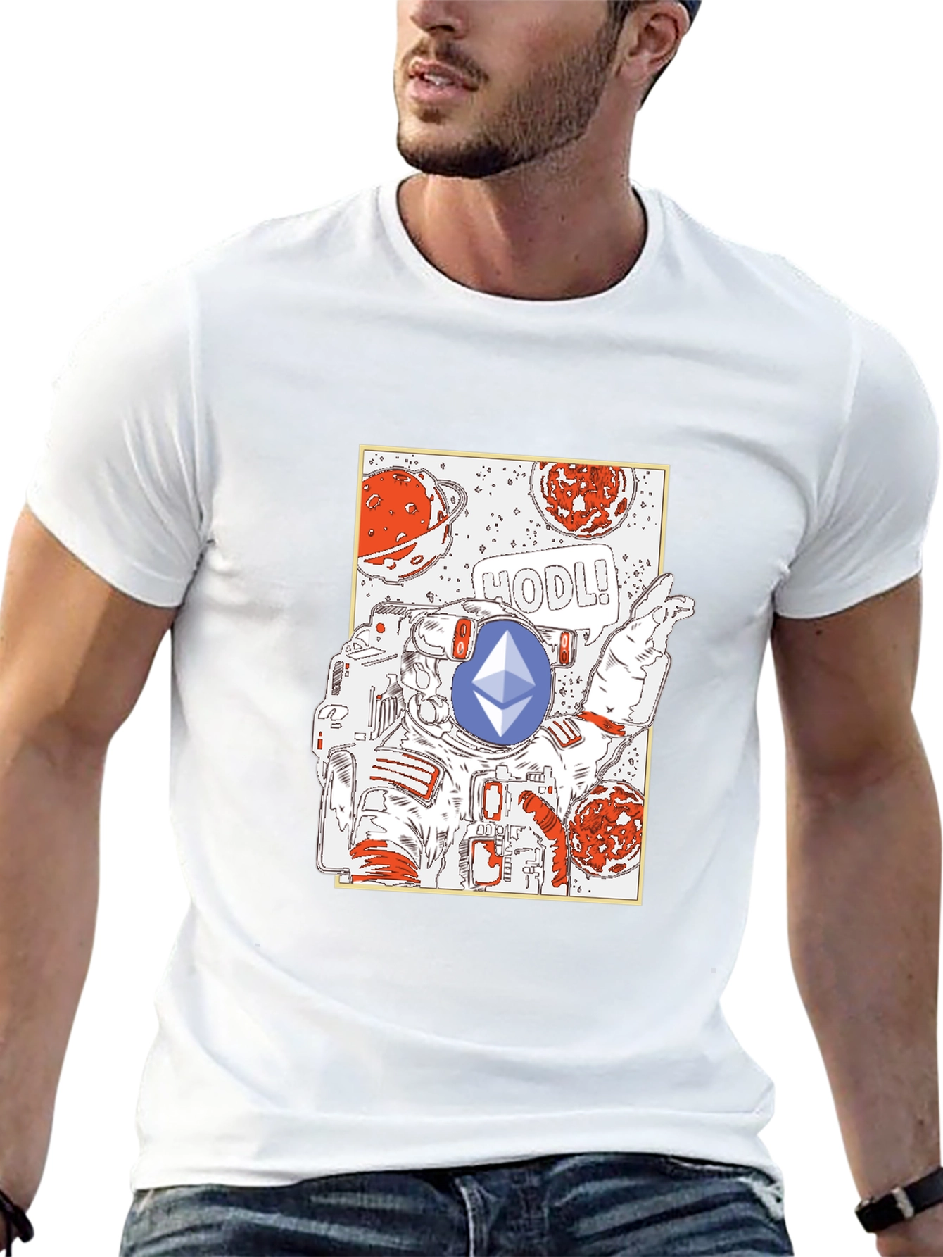 Ethereum HODL Astronaut Graphic Tee
