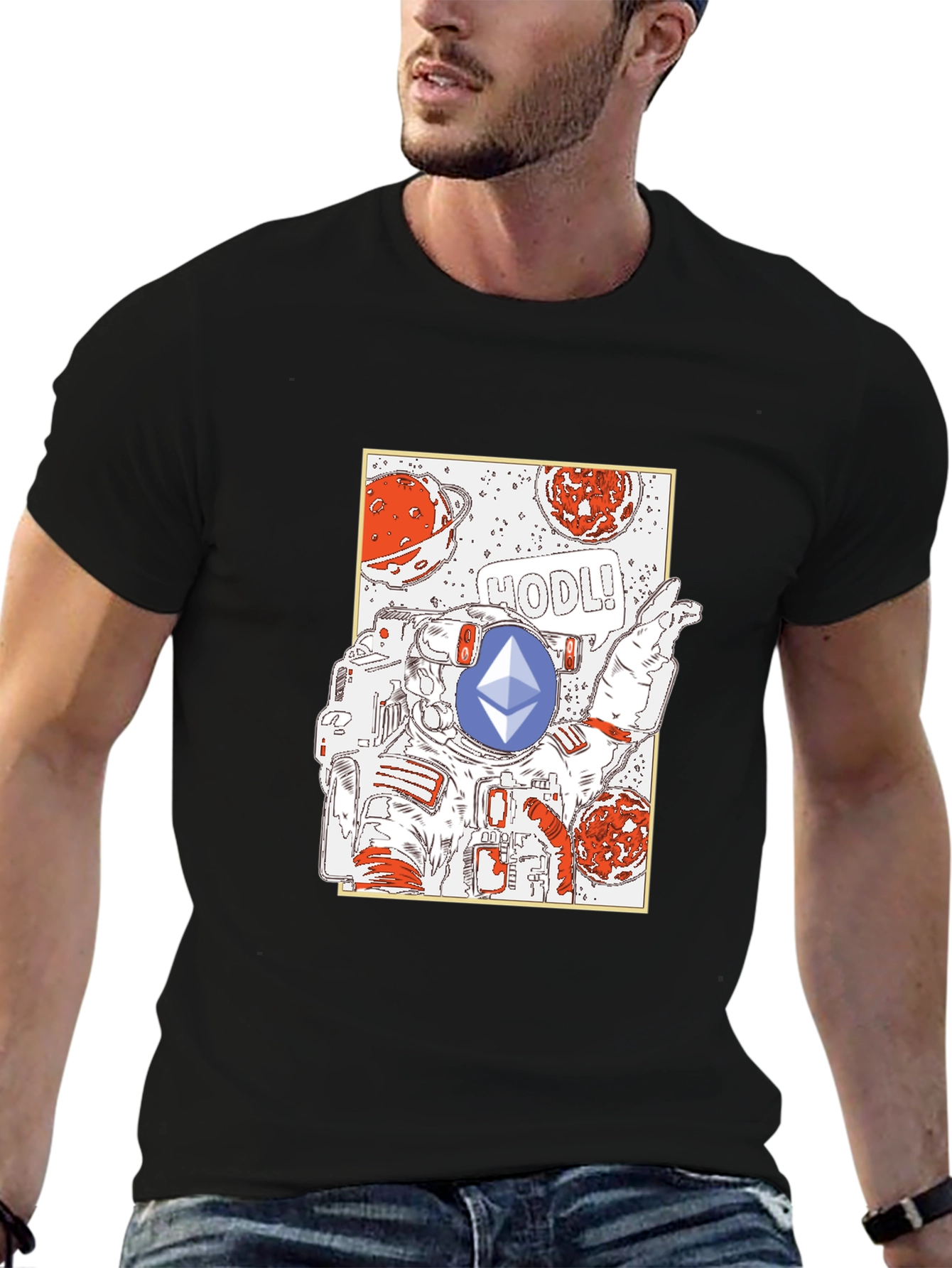 Ethereum HODL Astronaut Graphic Tee
