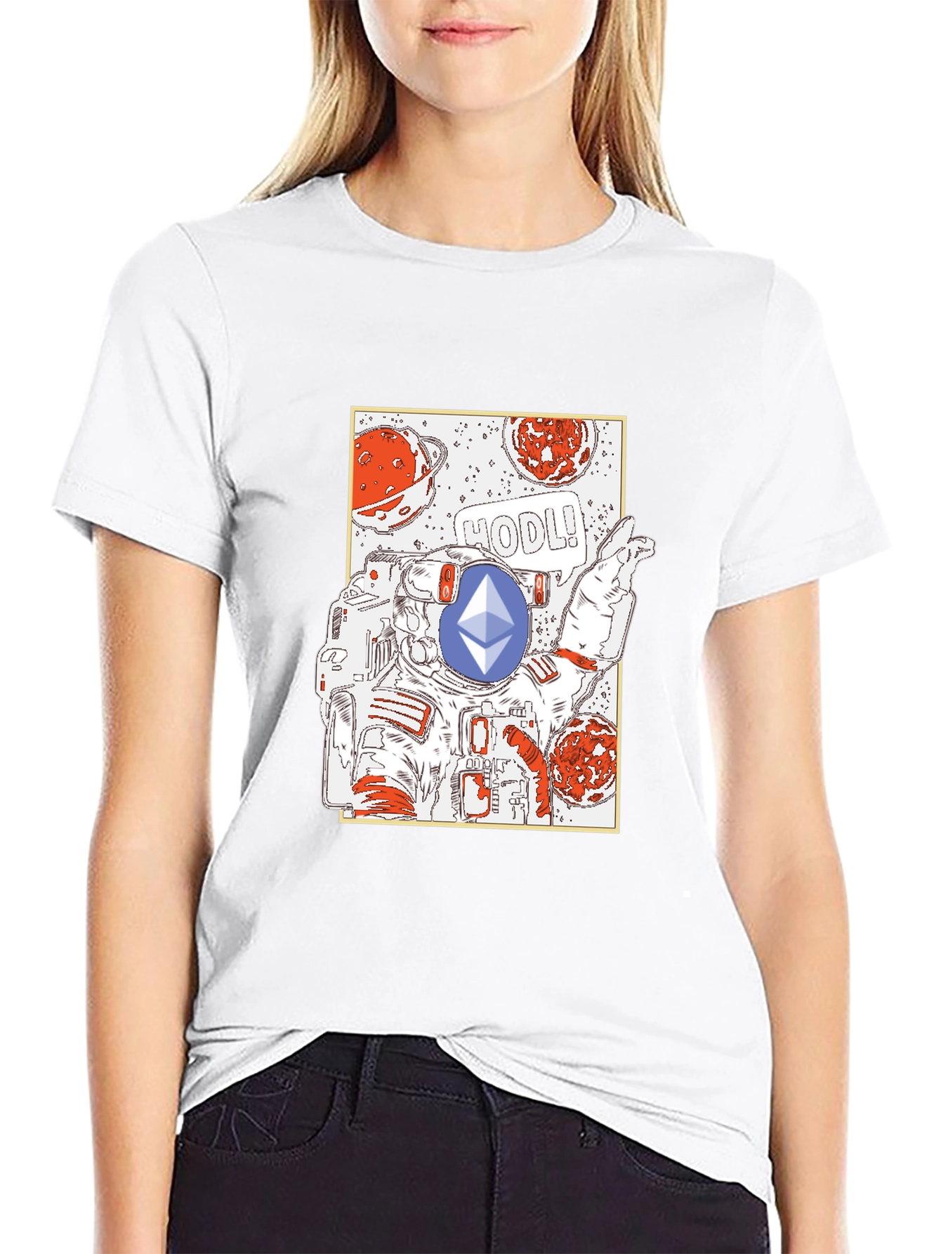 Ethereum HODL Astronaut Graphic Tee