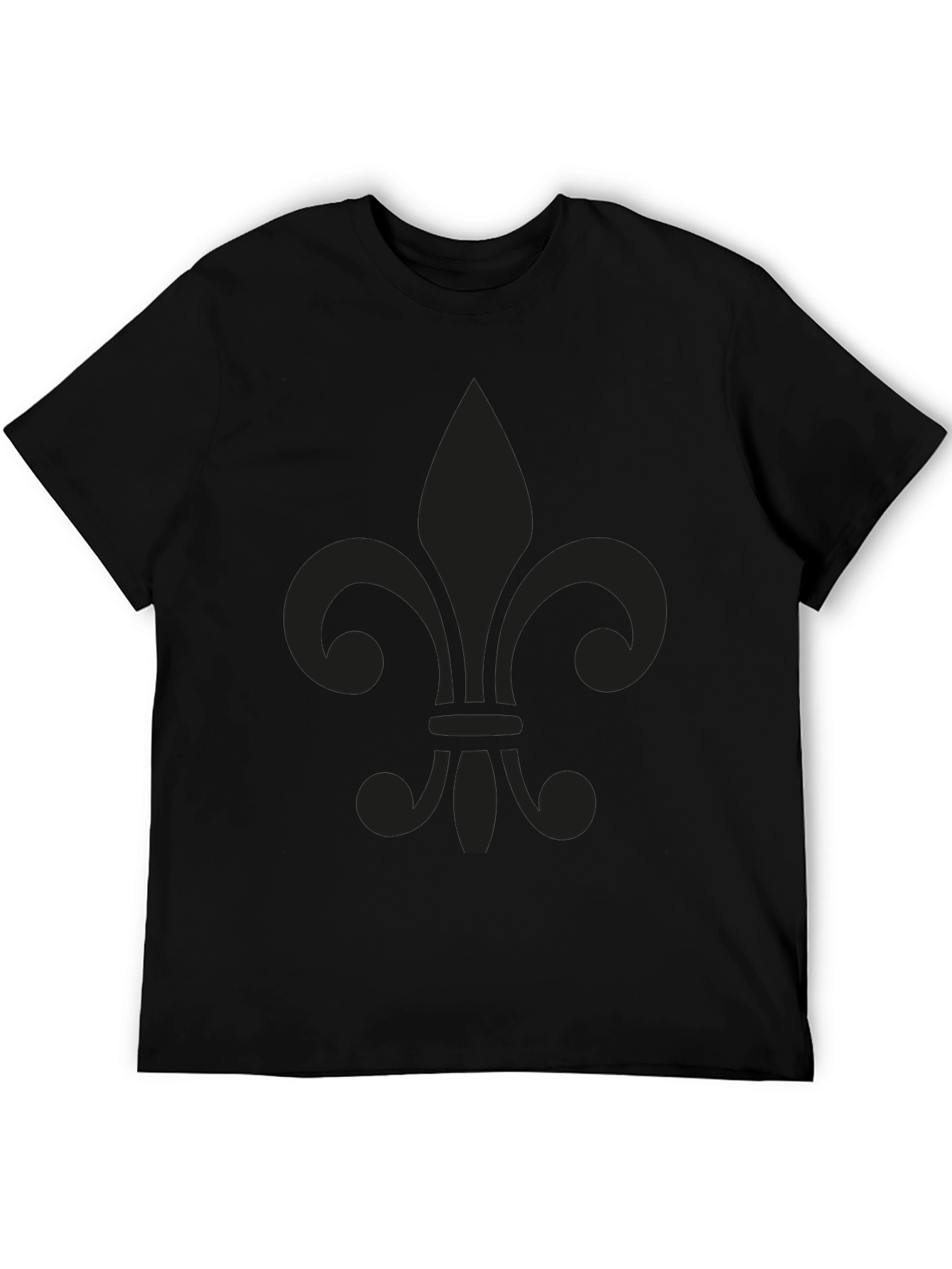 Mens Black Fleur-de-lis Graphic Tee