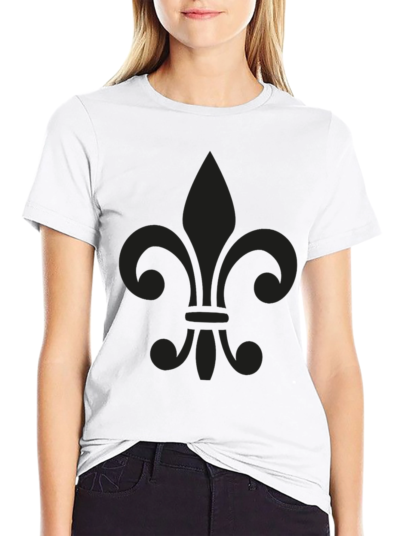 Mens Black Fleur-de-lis Graphic Tee