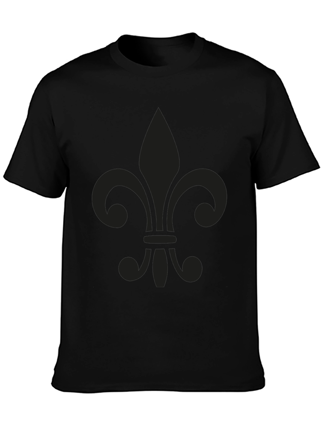 Mens Black Fleur-de-lis Graphic Tee