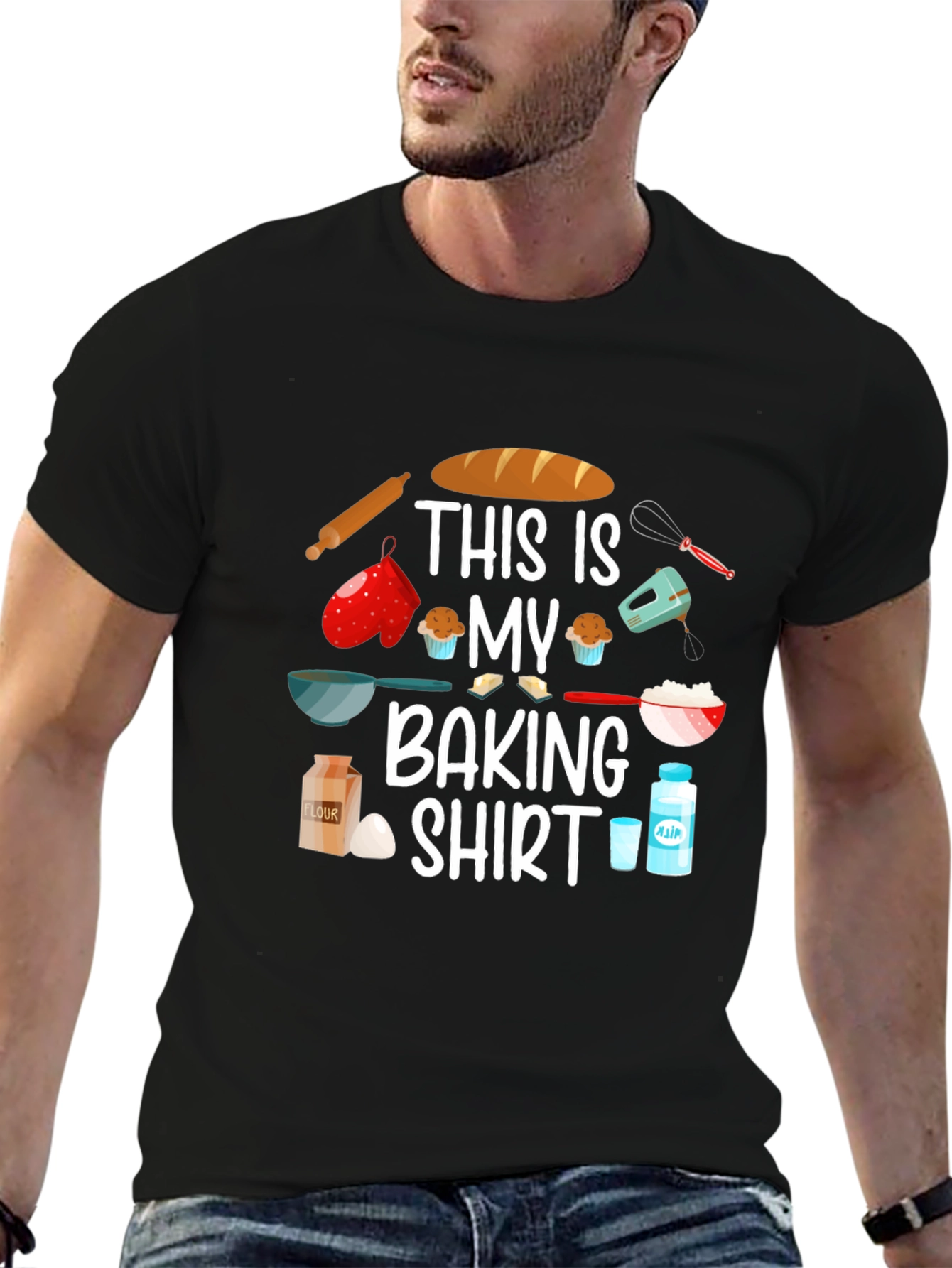 This Is My Baking Shirt - Black Cotton Tee
