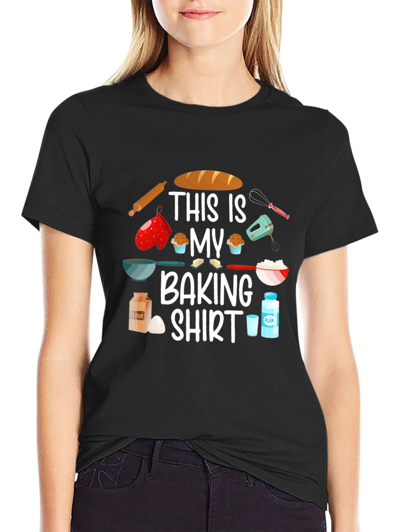 This Is My Baking Shirt - Black Cotton Tee