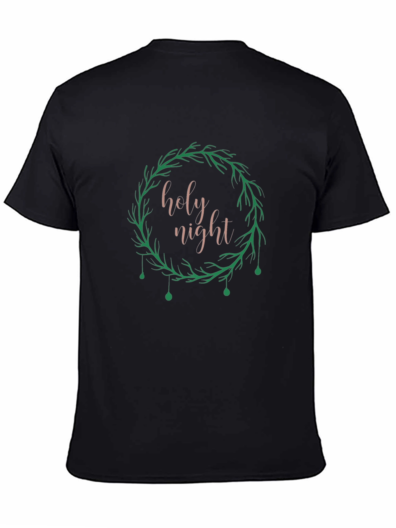 Holy Night Wreath Graphic Tee - Black