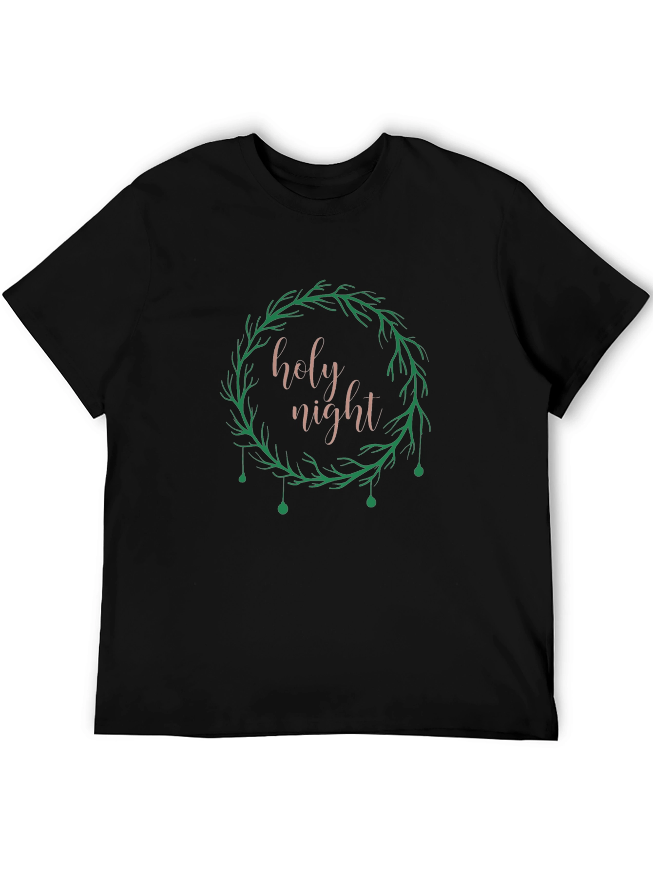 Holy Night Wreath Graphic Tee - Black