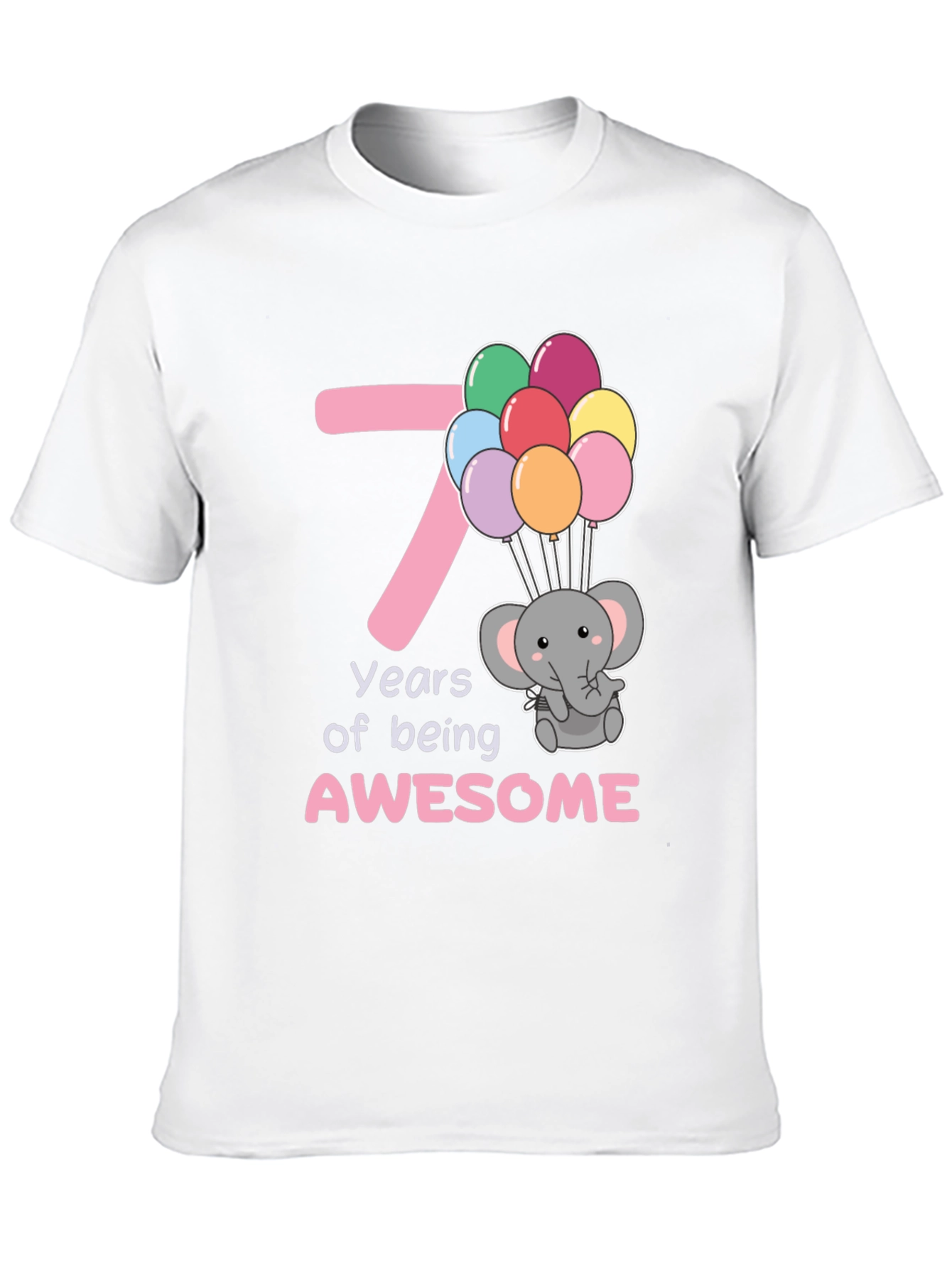 7th Birthday Elephant Balloons T-Shirt