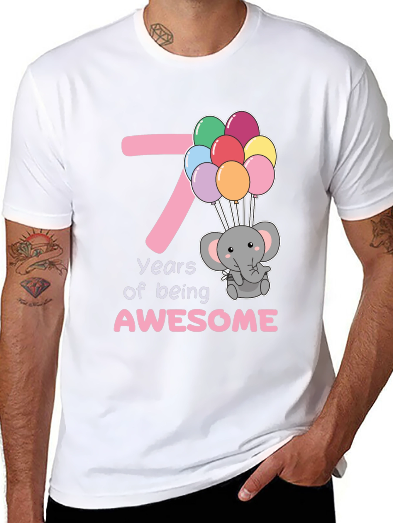 7th Birthday Elephant Balloons T-Shirt