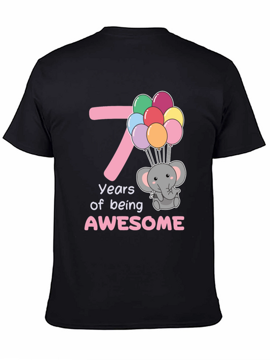 7th Birthday Elephant Balloons T-Shirt