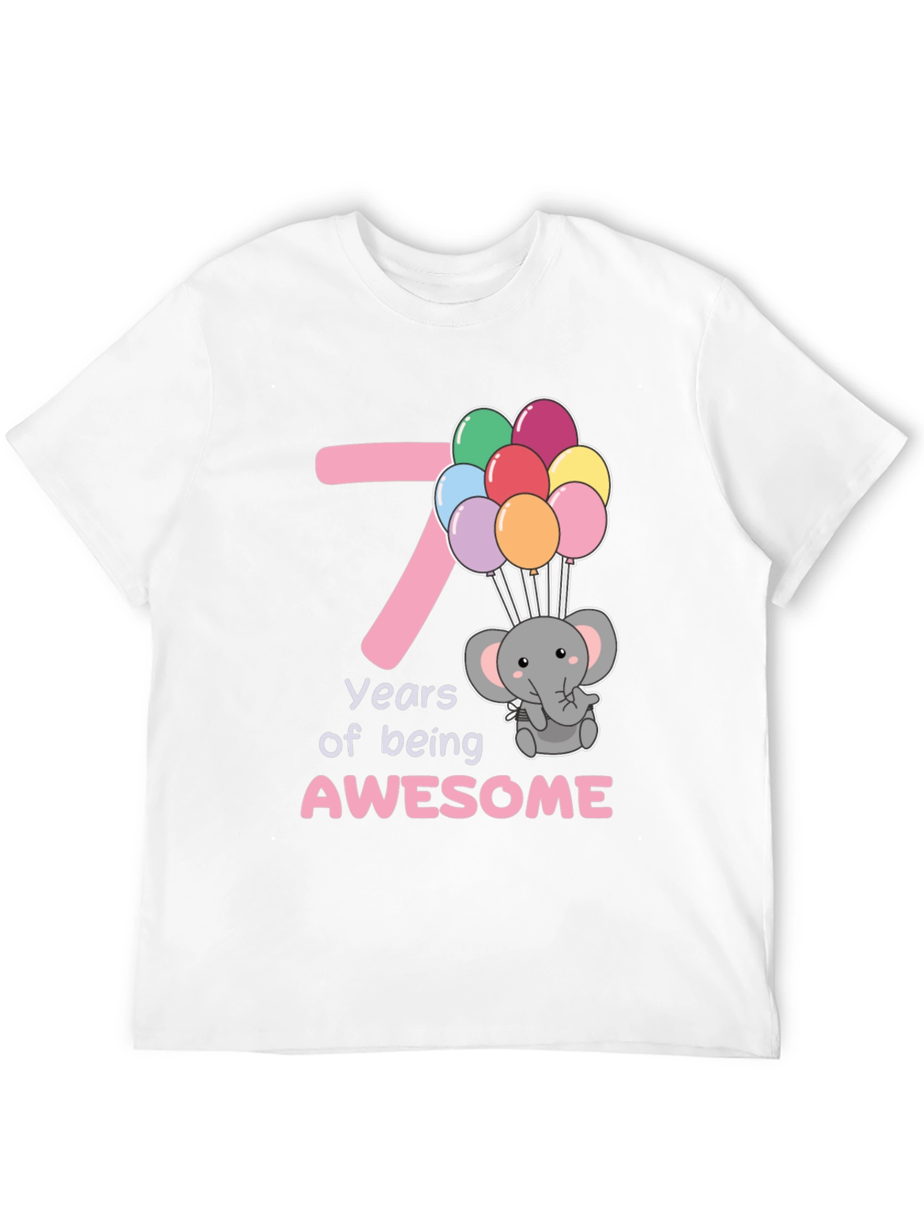 7th Birthday Elephant Balloons T-Shirt