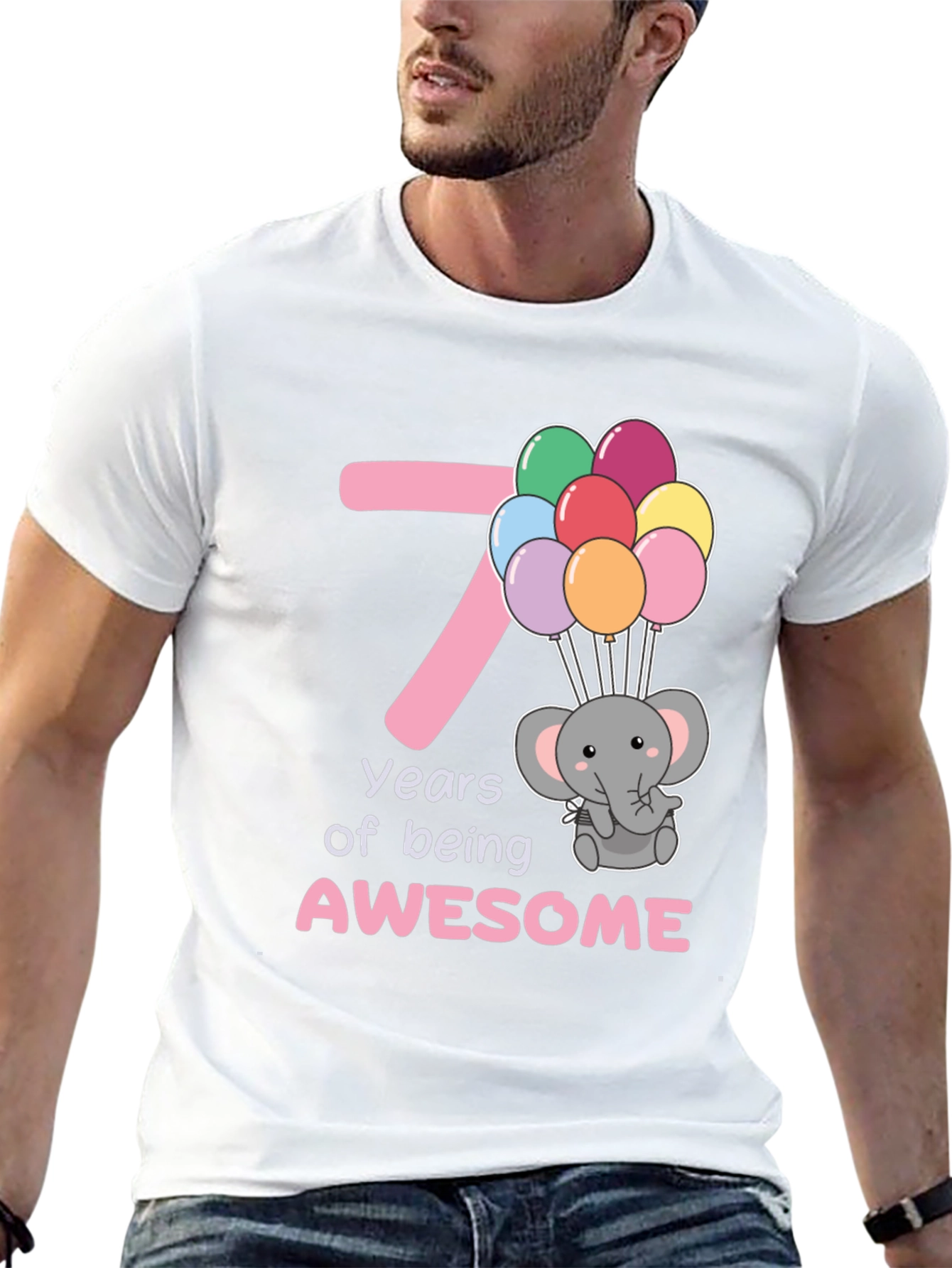 7th Birthday Elephant Balloons T-Shirt