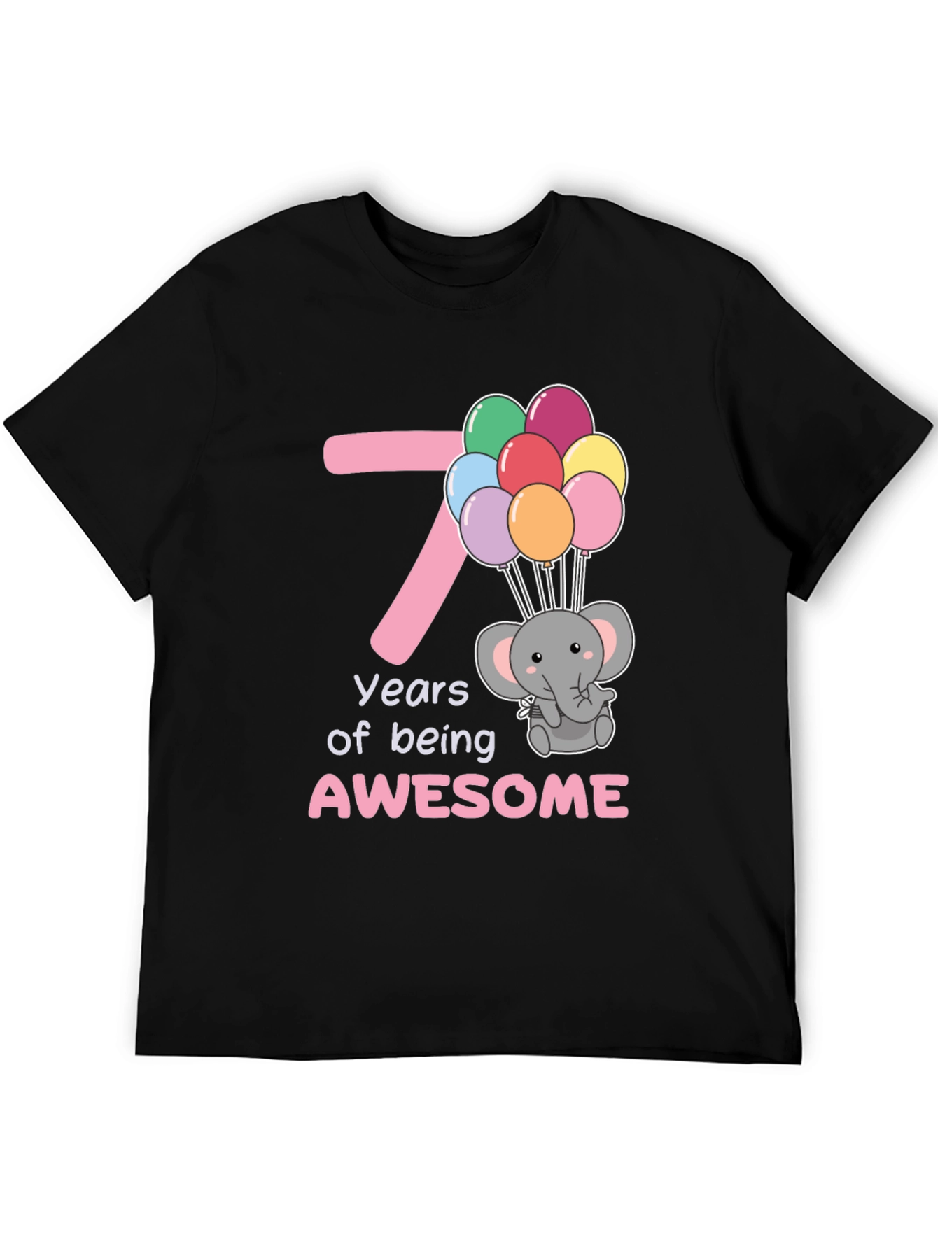 7th Birthday Elephant Balloons T-Shirt
