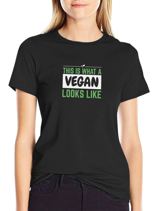 Vegan Look T-Shirt - Black Graphic Tee