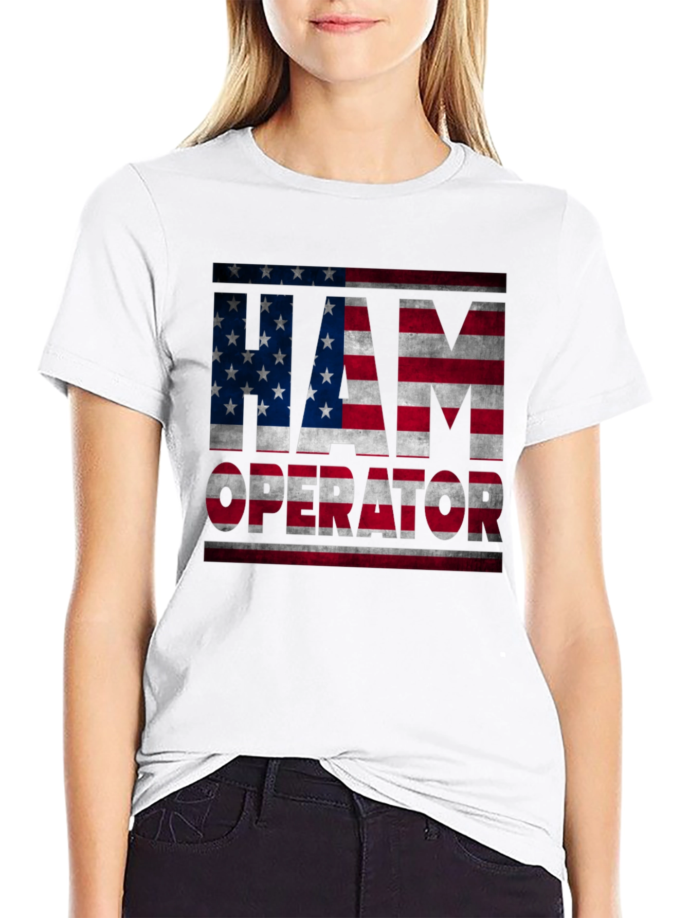 I Am Operator American Flag Graphic T-Shirt