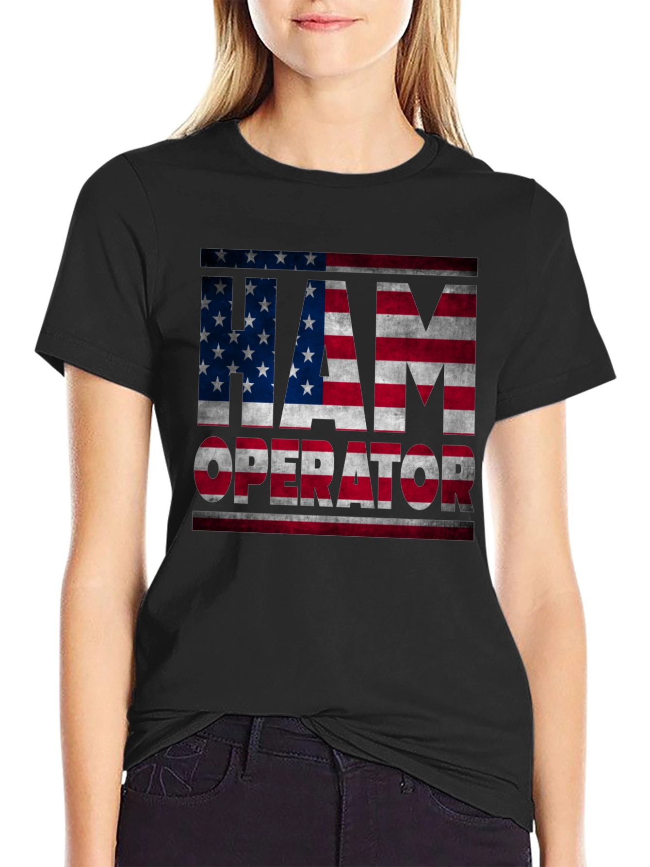 I Am Operator American Flag Graphic T-Shirt