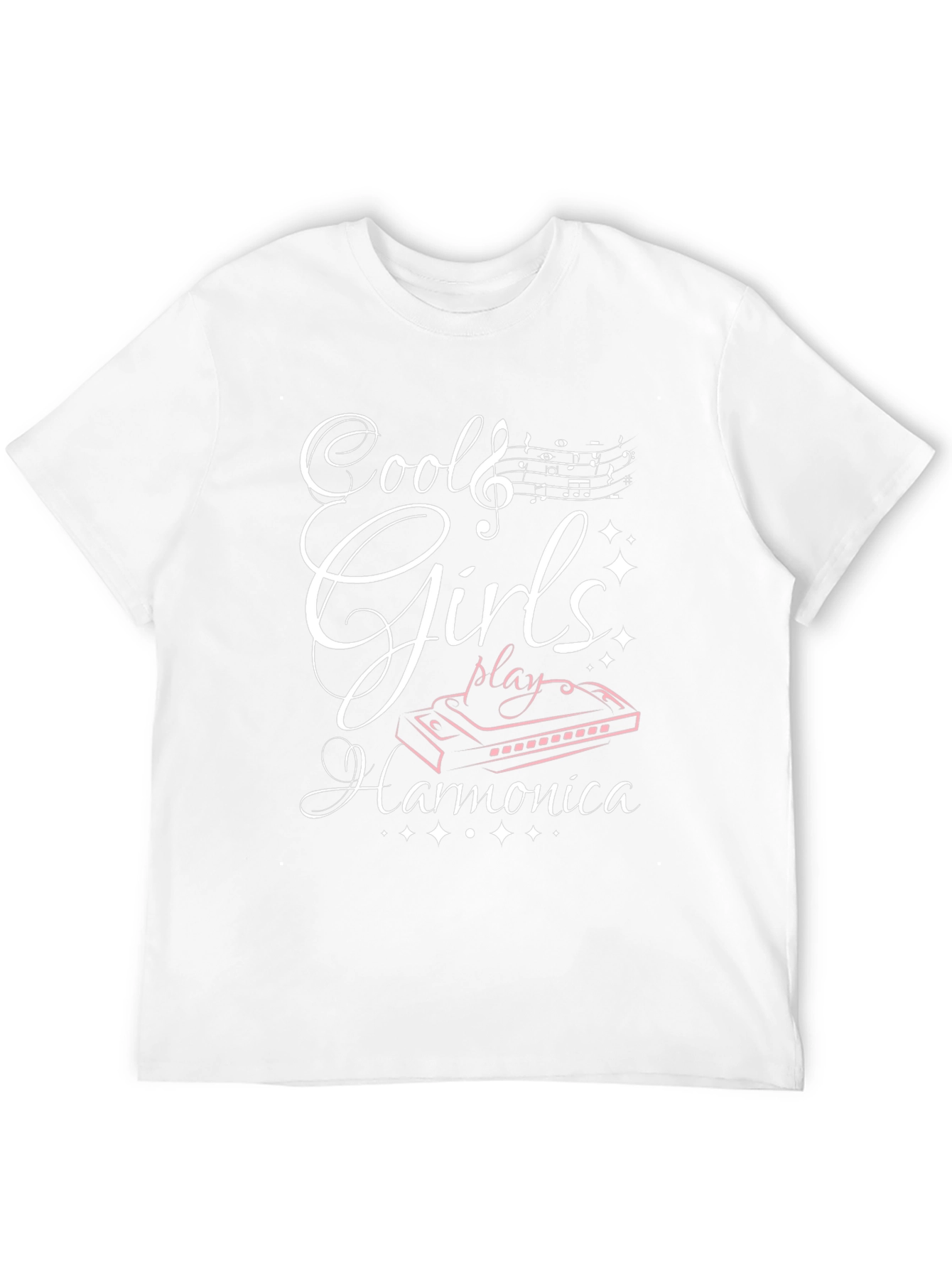 Cool Girls Play Harmonica Black T-Shirt