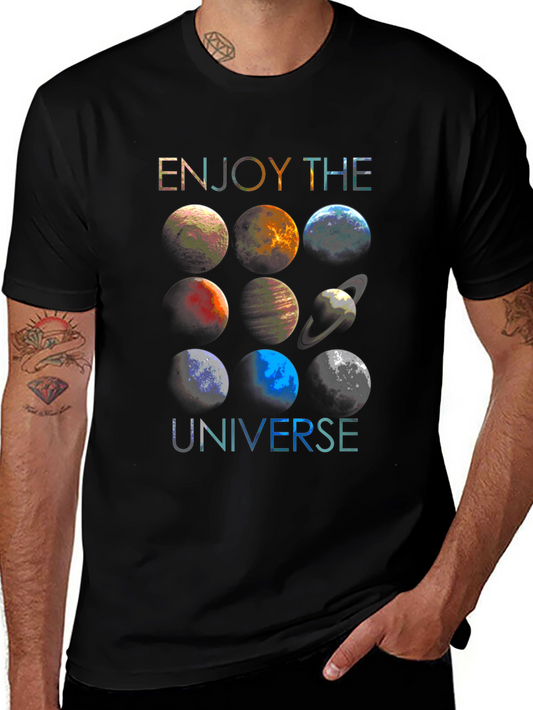 Enjoy The Universe Graphic T-Shirt Space Planets Tee