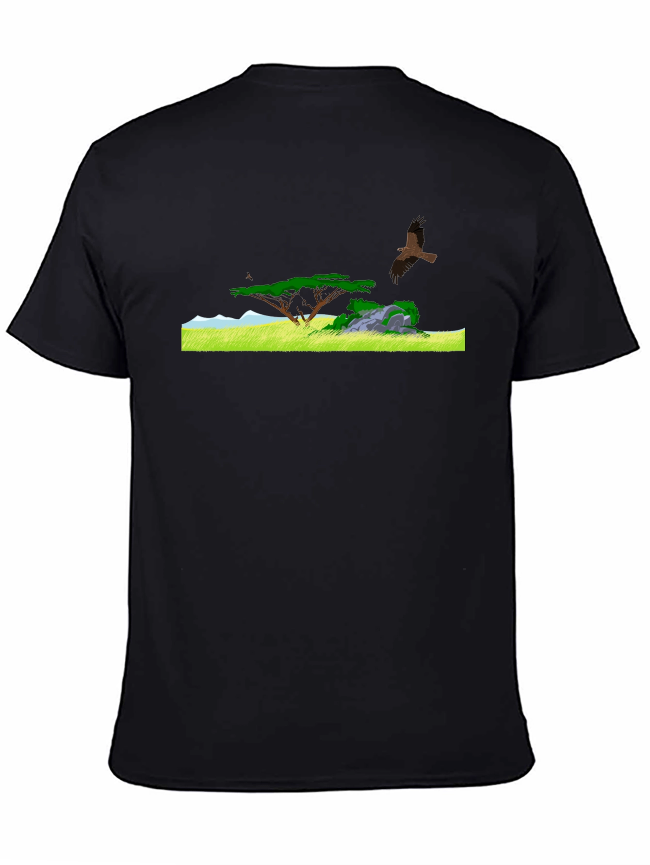 Nature Scene Graphic Tee - Black