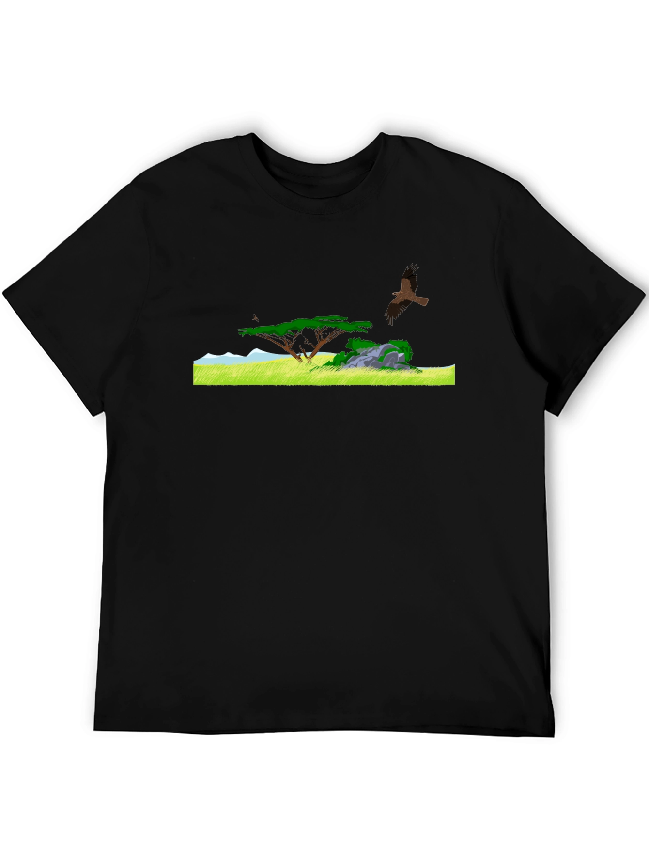 Nature Scene Graphic Tee - Black