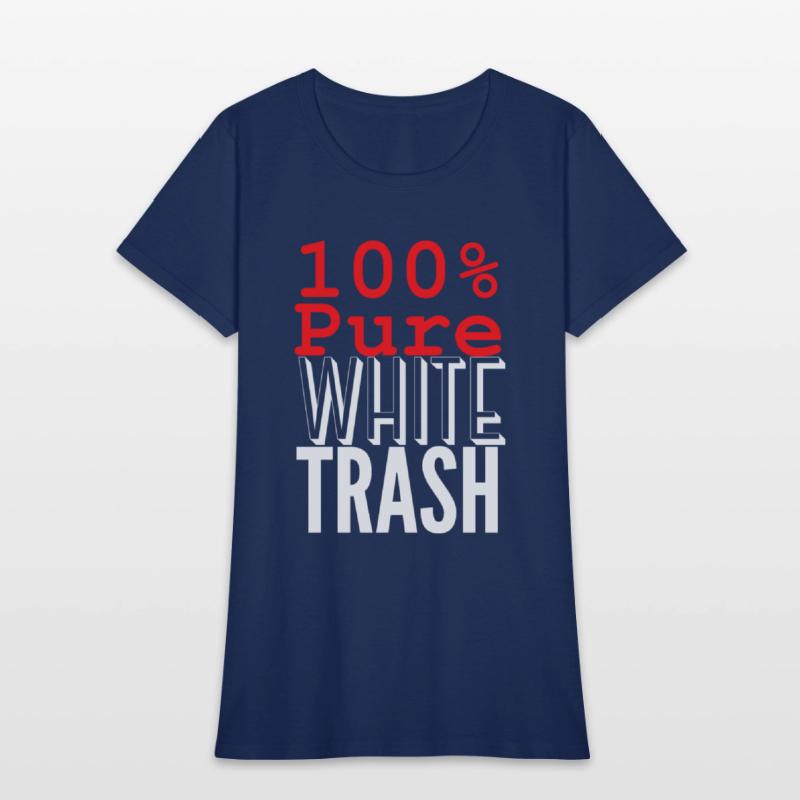 100 PURE WHITE TRASH (White on Black version)