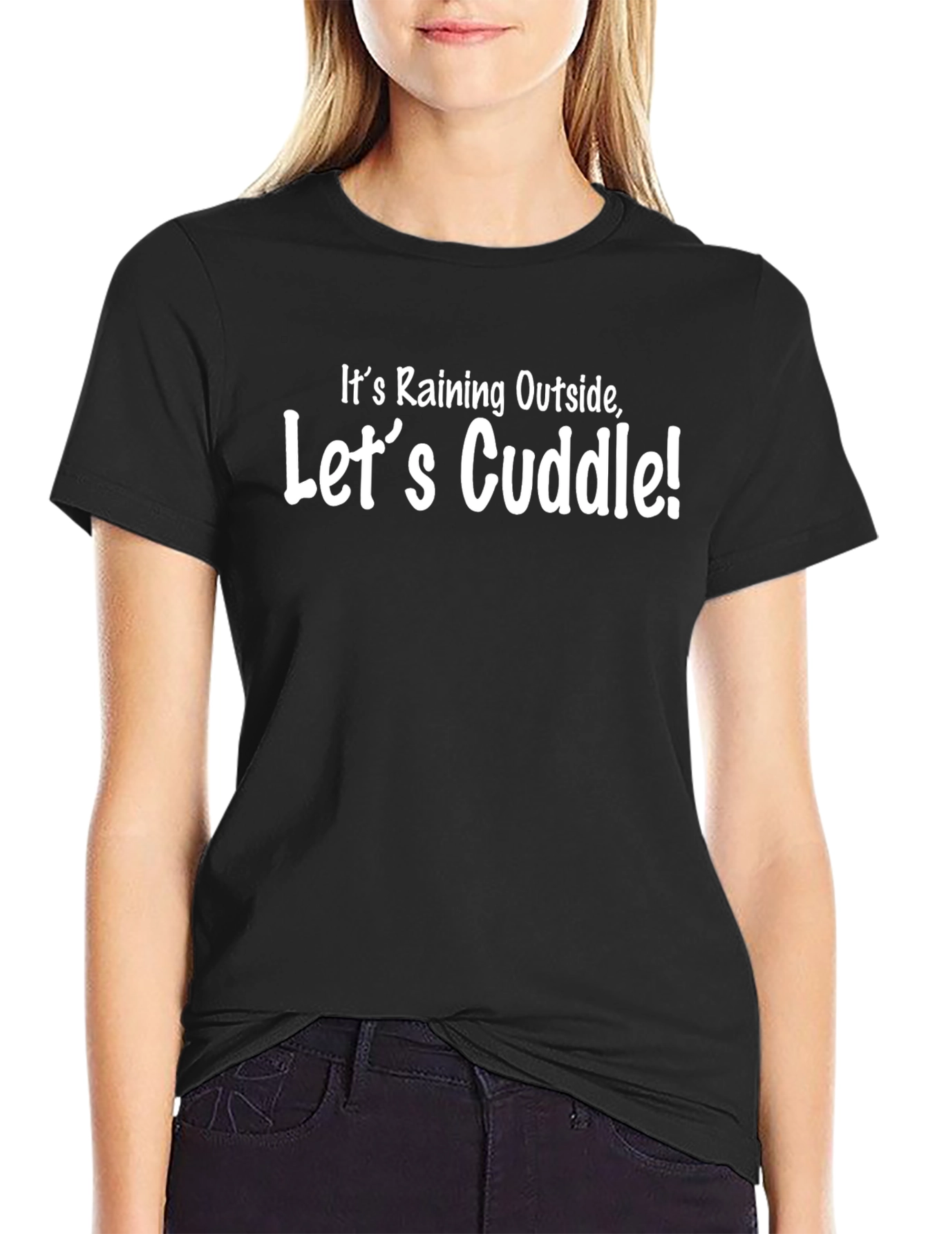 Rainy Day Cuddle Black T-Shirt