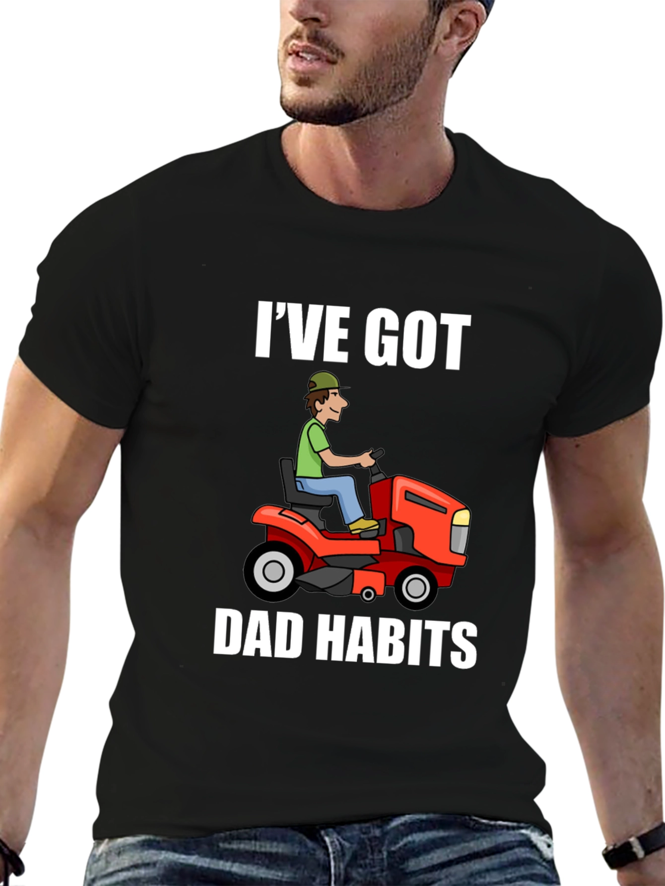 Dad Habits T-Shirt: Lawn Mower Graphic Tee