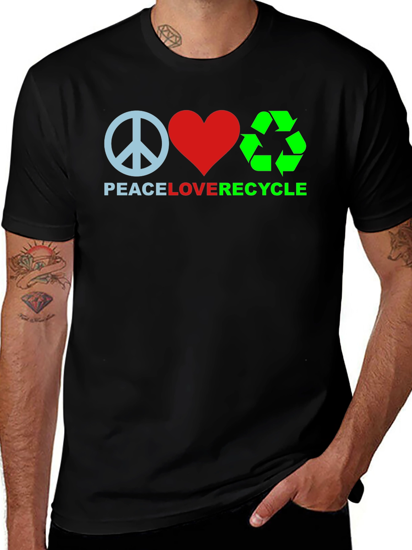 Peace Love Recycle Graphic Tee