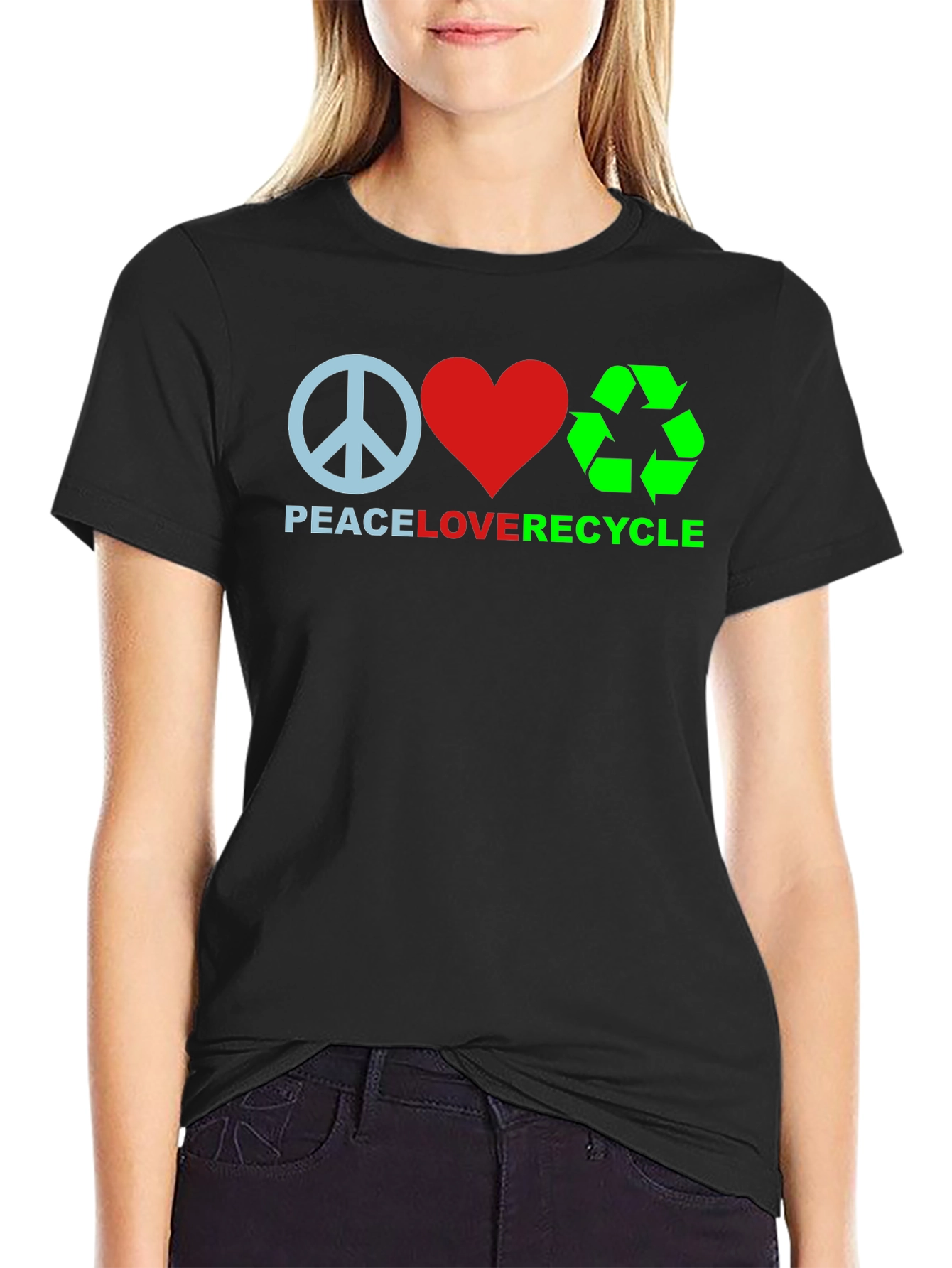Peace Love Recycle Graphic Tee