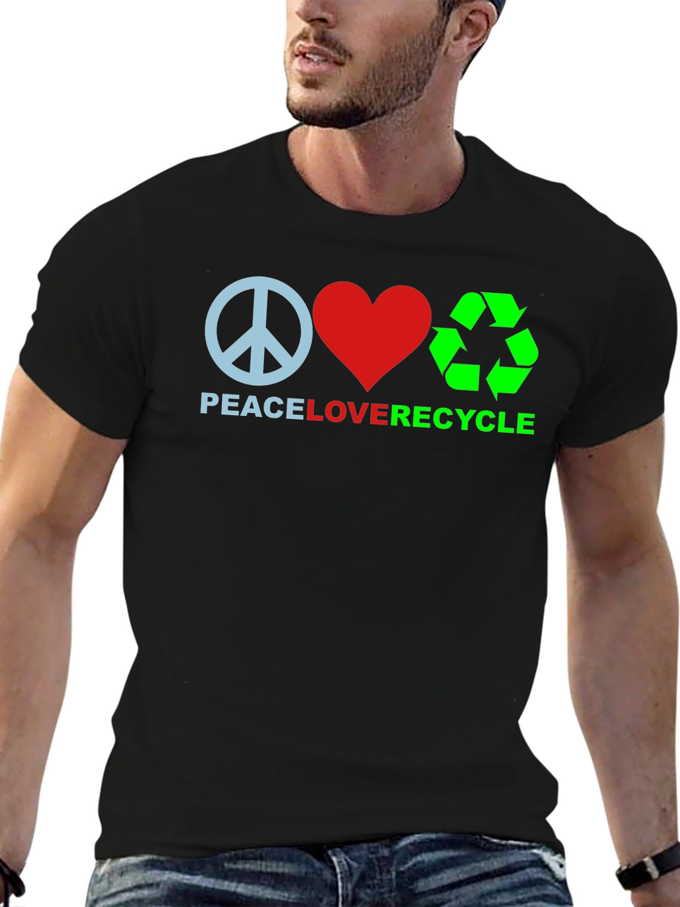 Peace Love Recycle Graphic Tee
