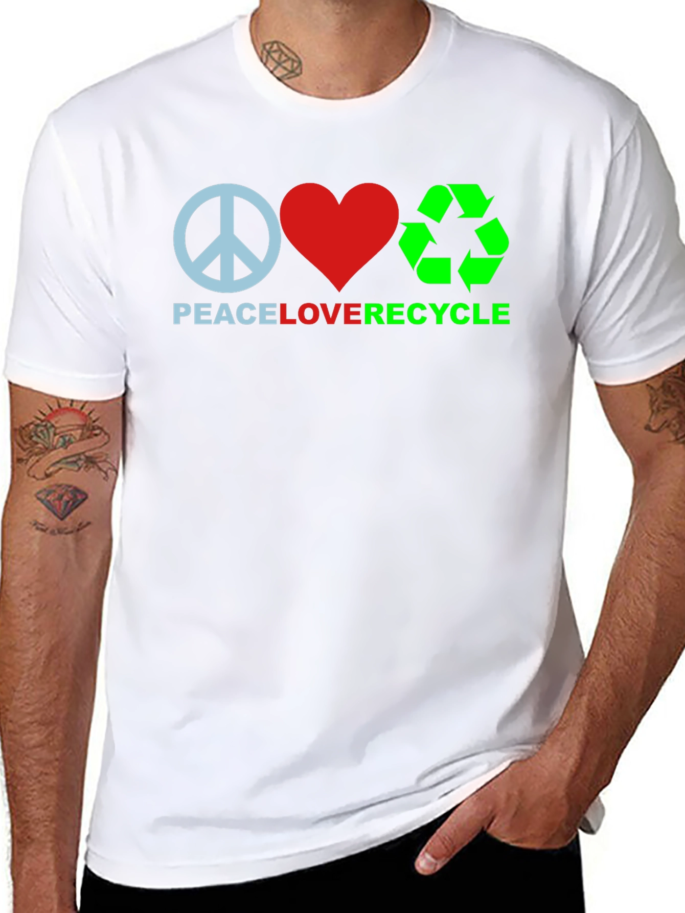 Peace Love Recycle Graphic Tee