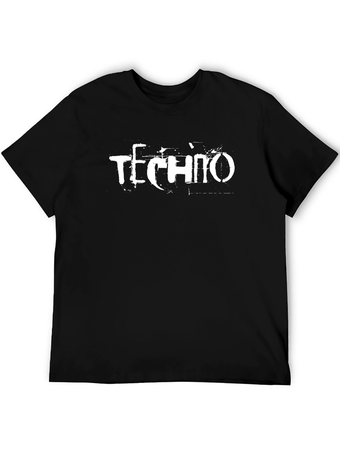 Techno Graphic Print Black T-Shirt
