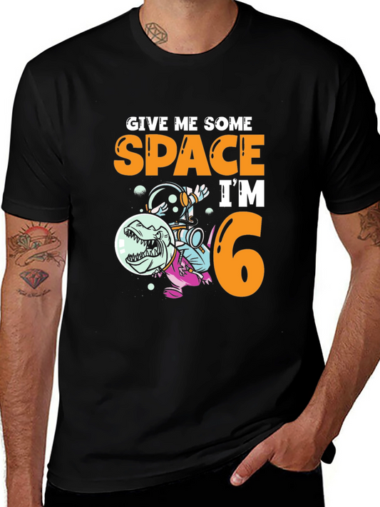 Dinosaur Astronaut 6th Birthday T-Shirt