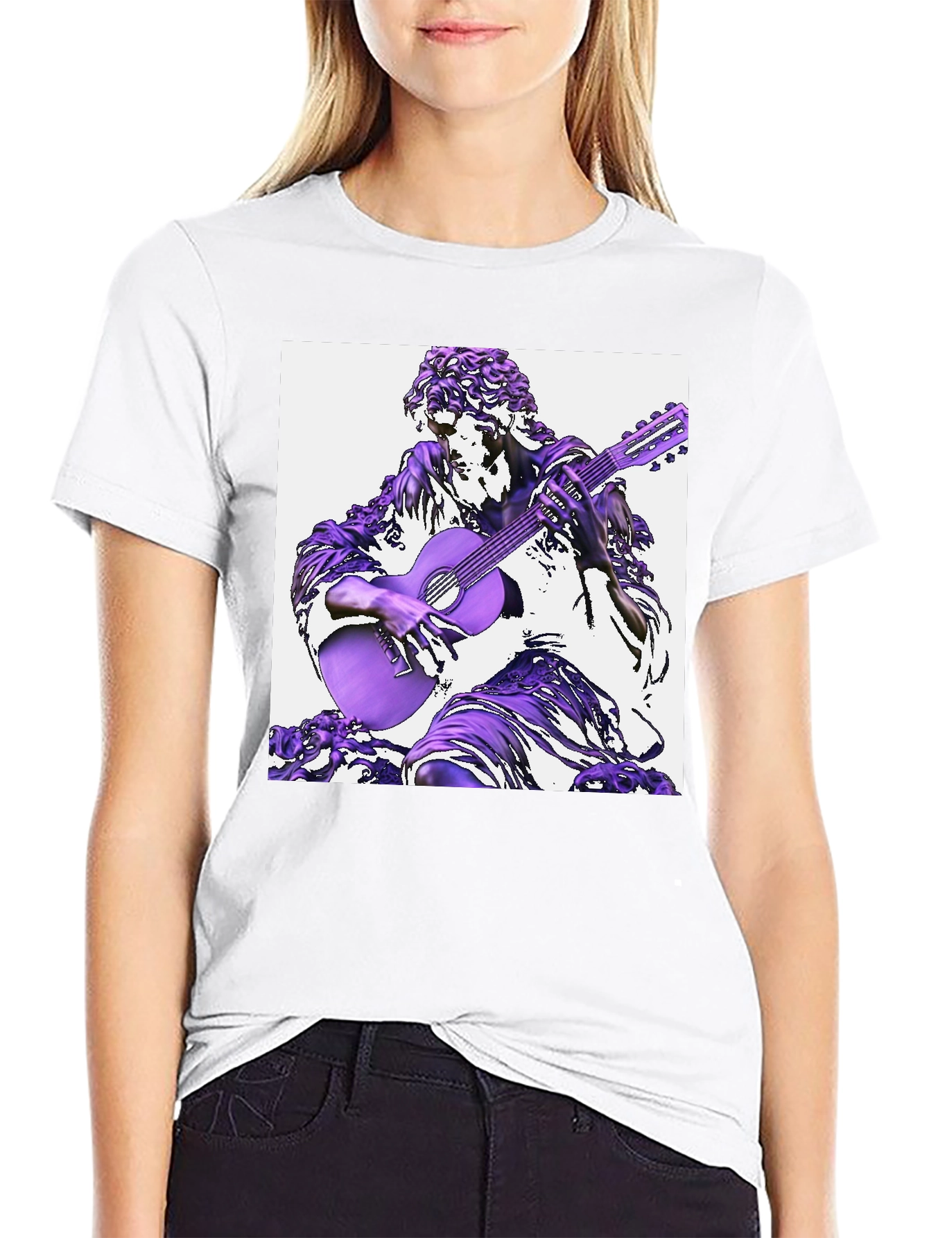 Statue Musician Black T-Shirt