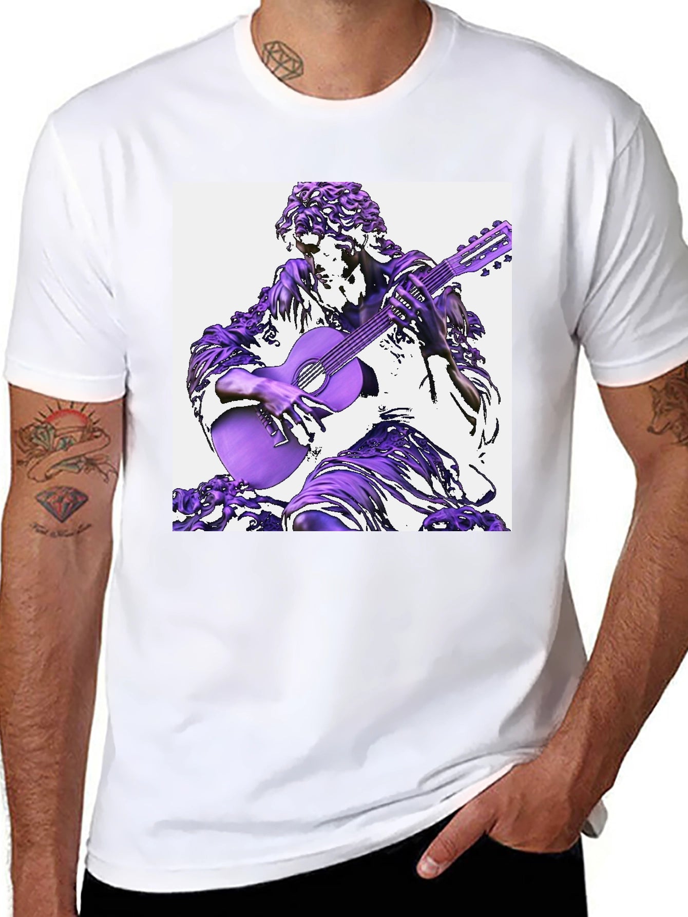 Statue Musician Black T-Shirt