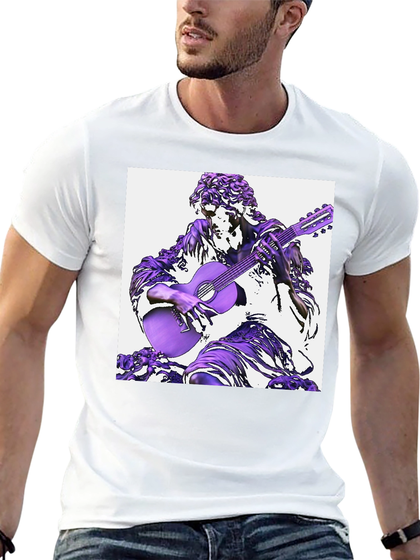 Statue Musician Black T-Shirt
