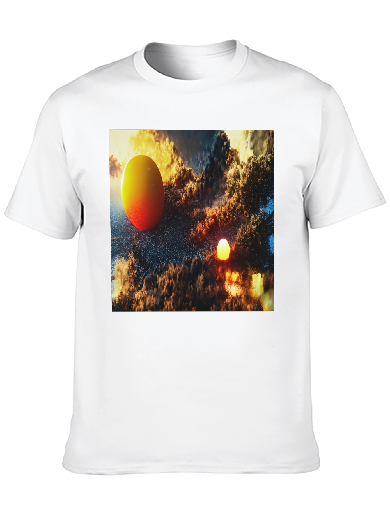 Abstract Art Graphic Tee - Black Cotton Blend T-Shirt