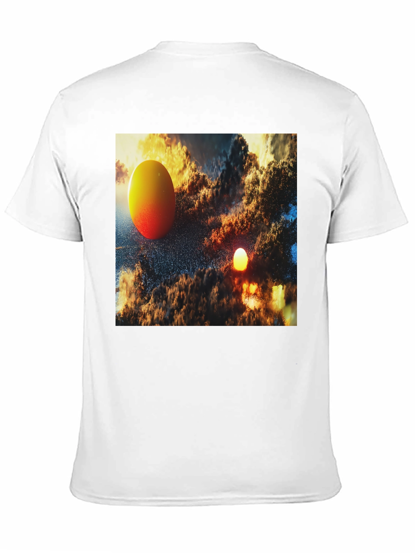 Abstract Art Graphic Tee - Black Cotton Blend T-Shirt