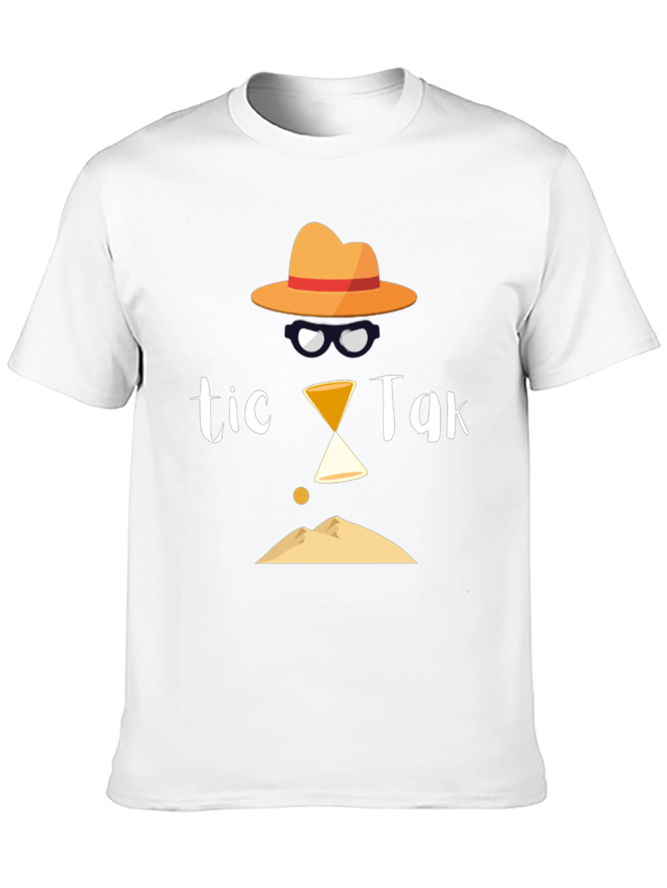 Tic Tak Design Mens Black T-Shirt