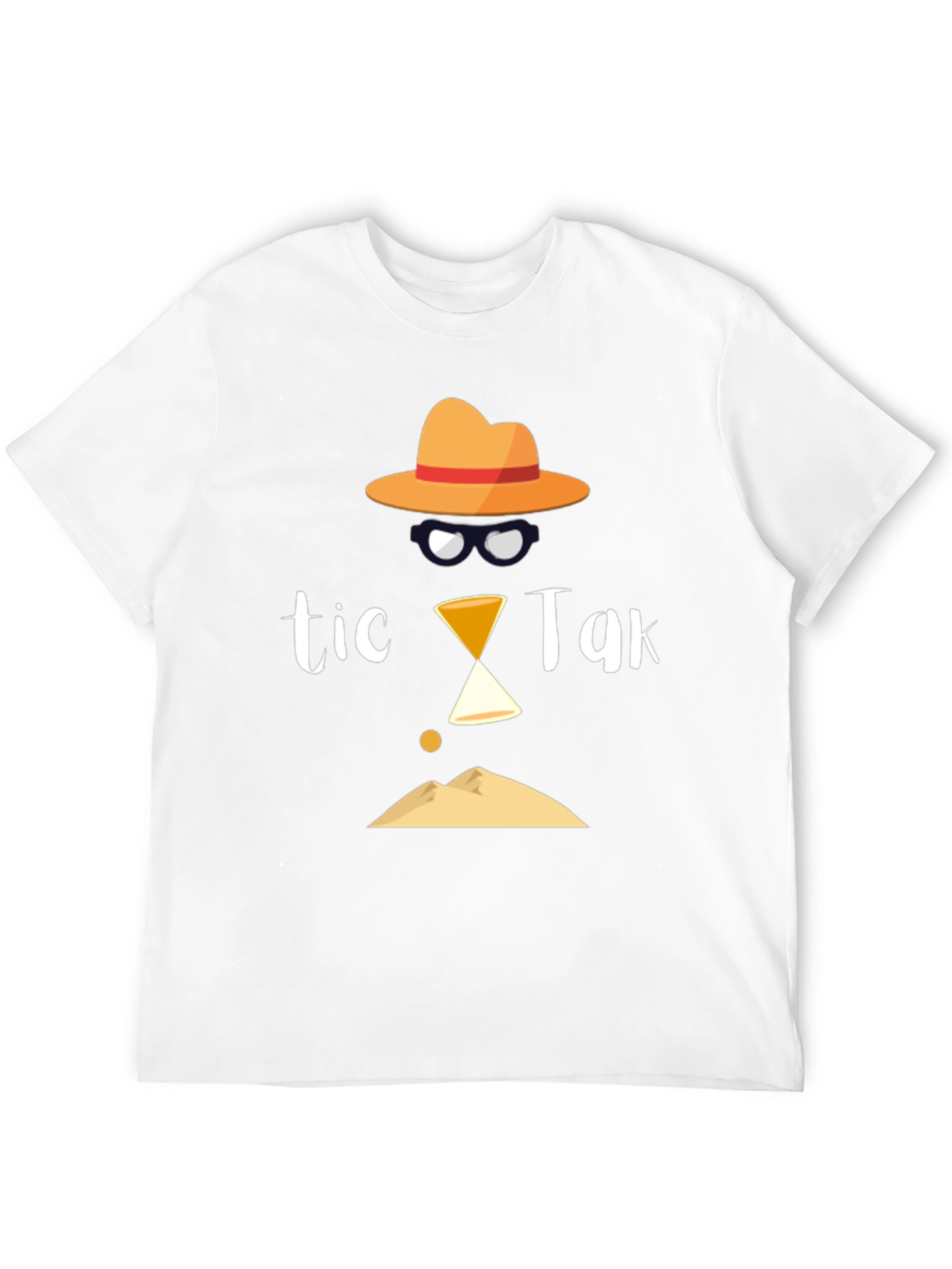 Tic Tak Design Mens Black T-Shirt