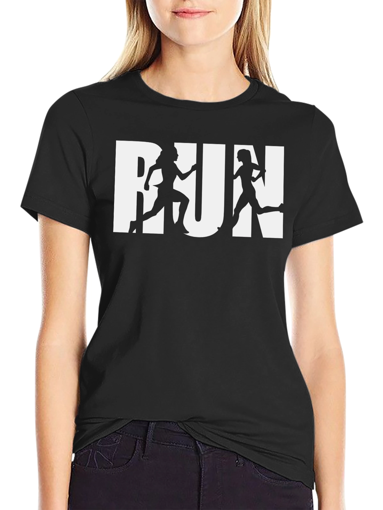 Womens Run Silhouette Graphic Tee