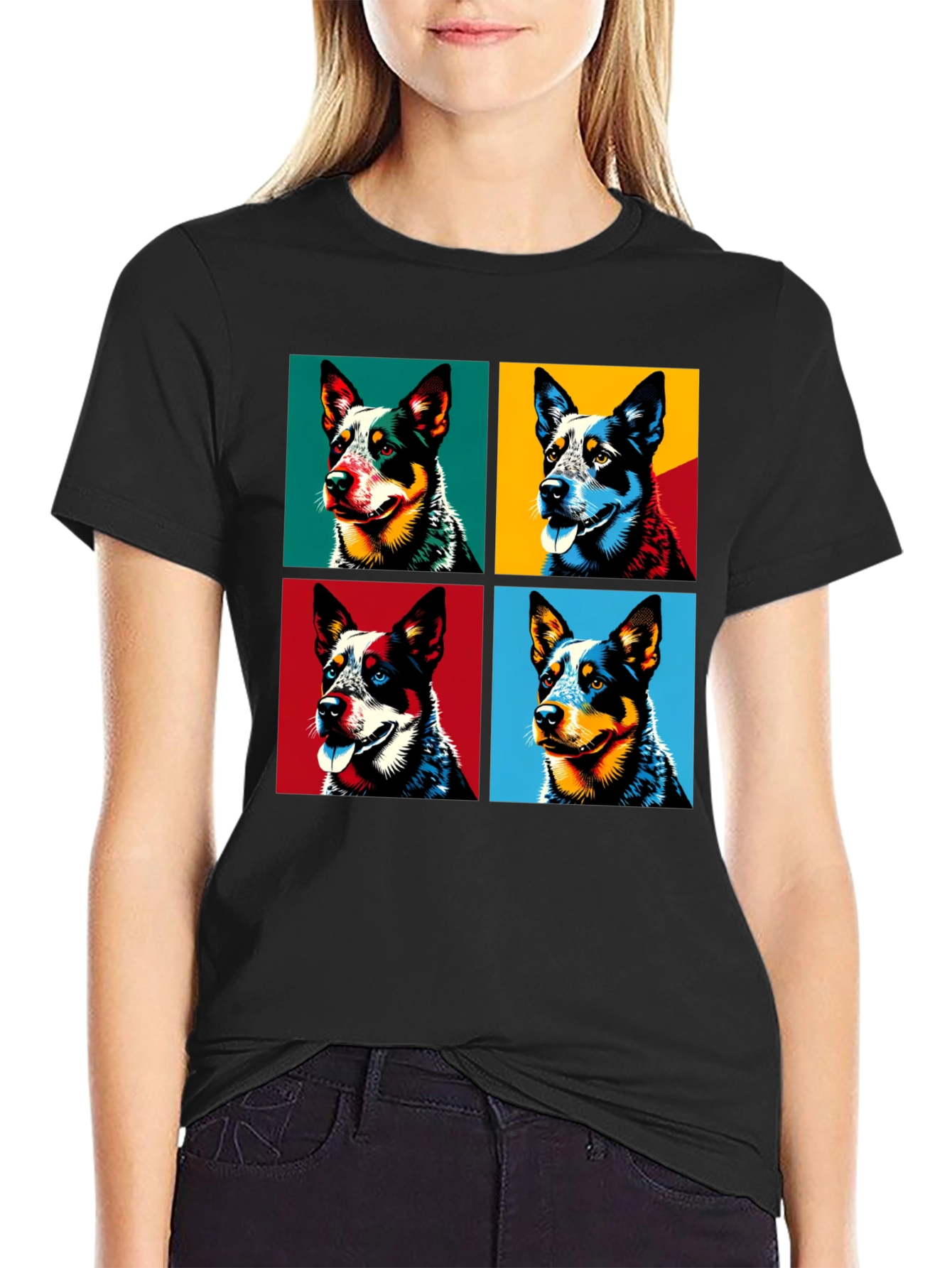 Dog Portrait Pop Art Graphic T-Shirt - Mens