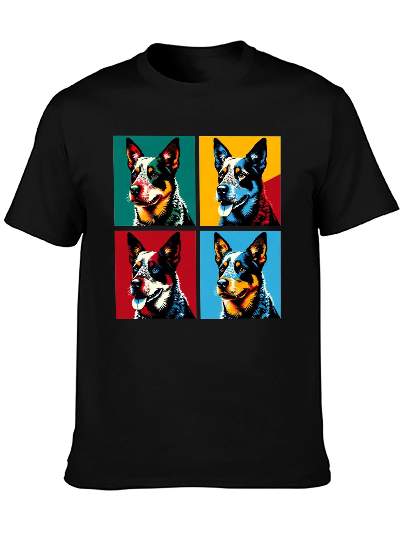 Dog Portrait Pop Art Graphic T-Shirt - Mens