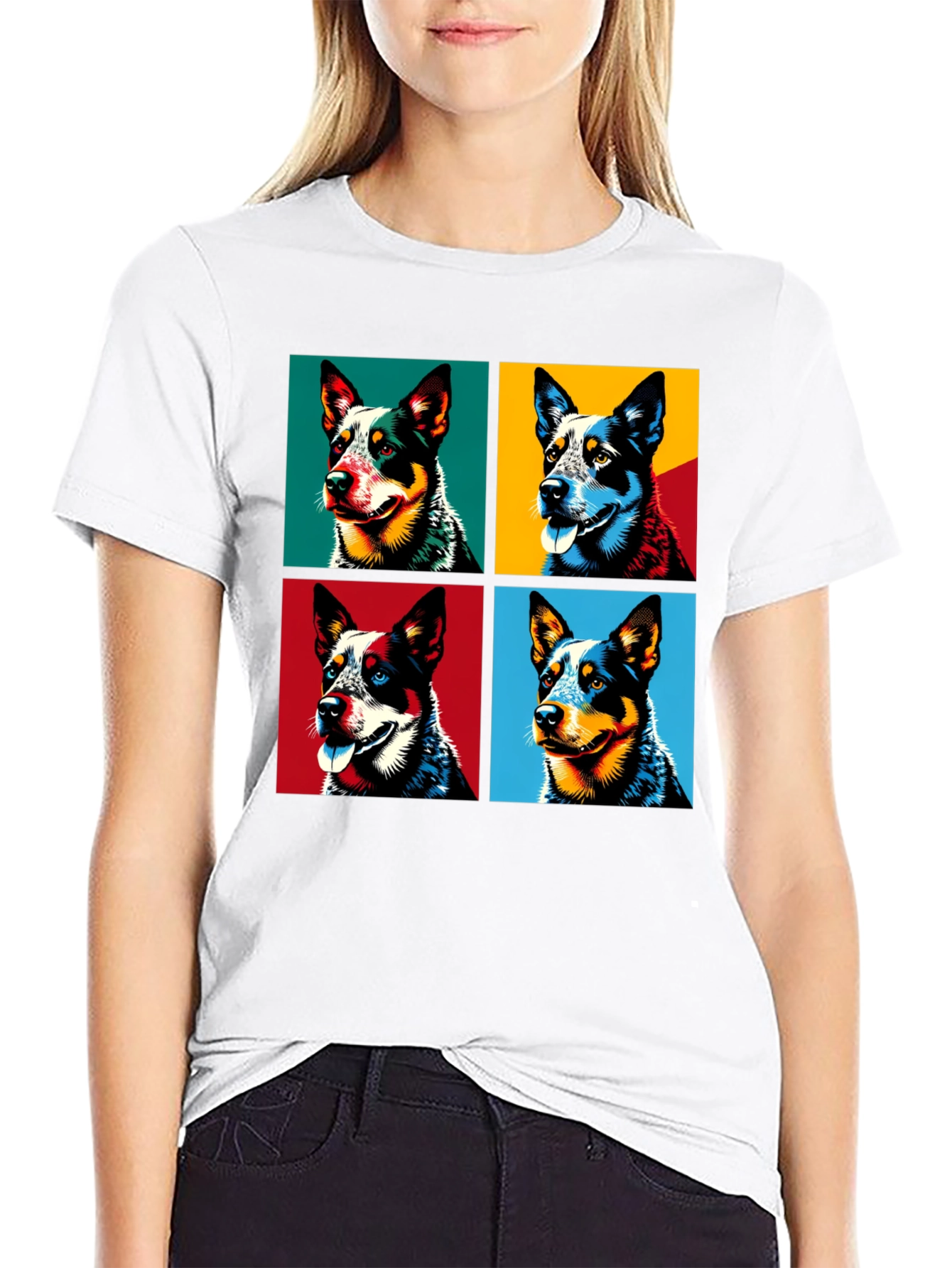 Dog Portrait Pop Art Graphic T-Shirt - Mens