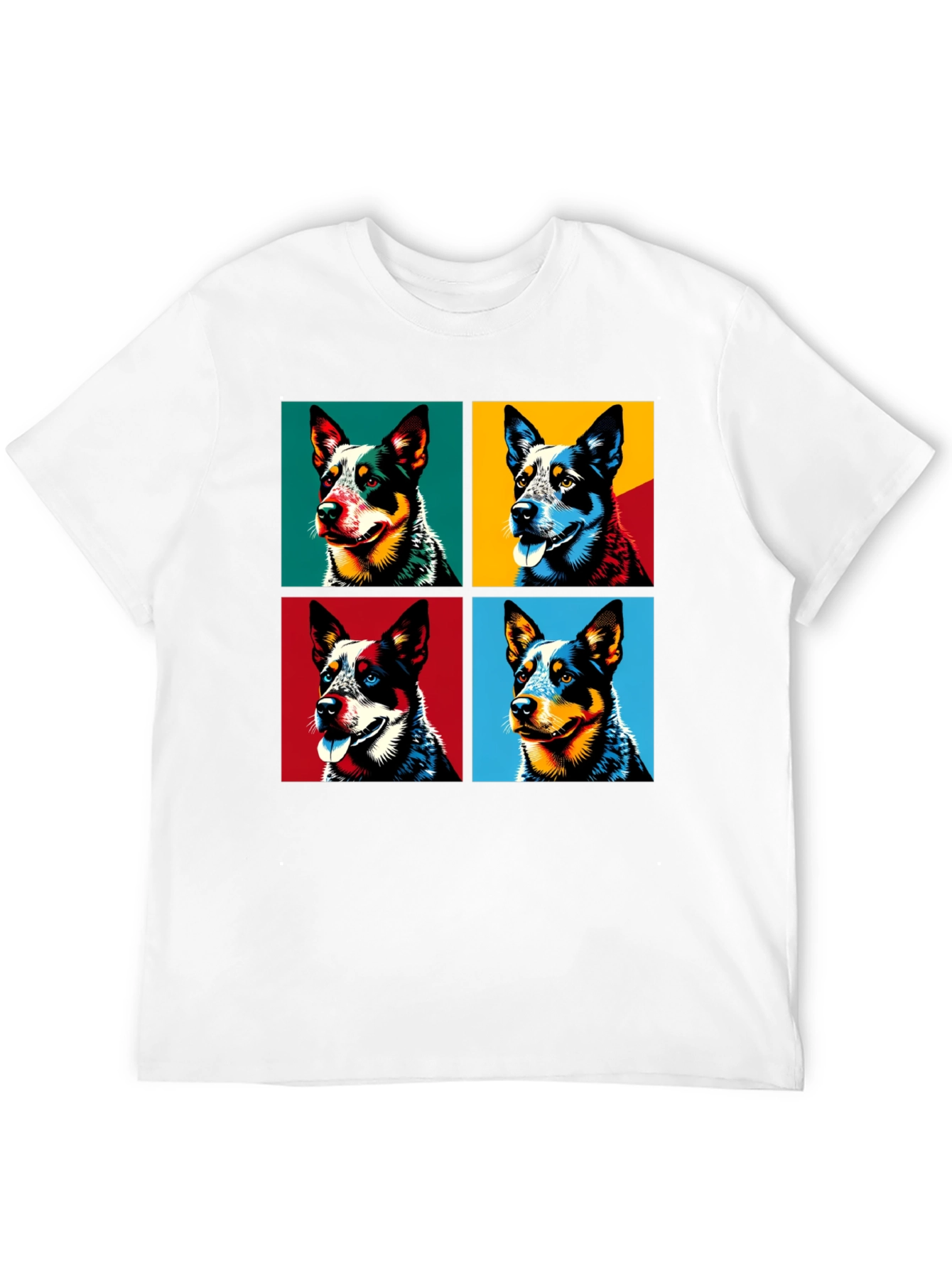 Dog Portrait Pop Art Graphic T-Shirt - Mens