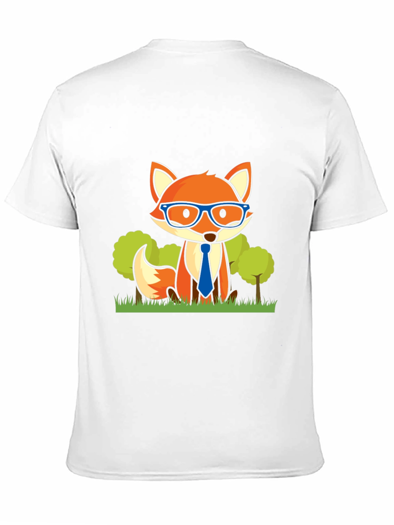 Fox with Glasses Graphic Print T-Shirt