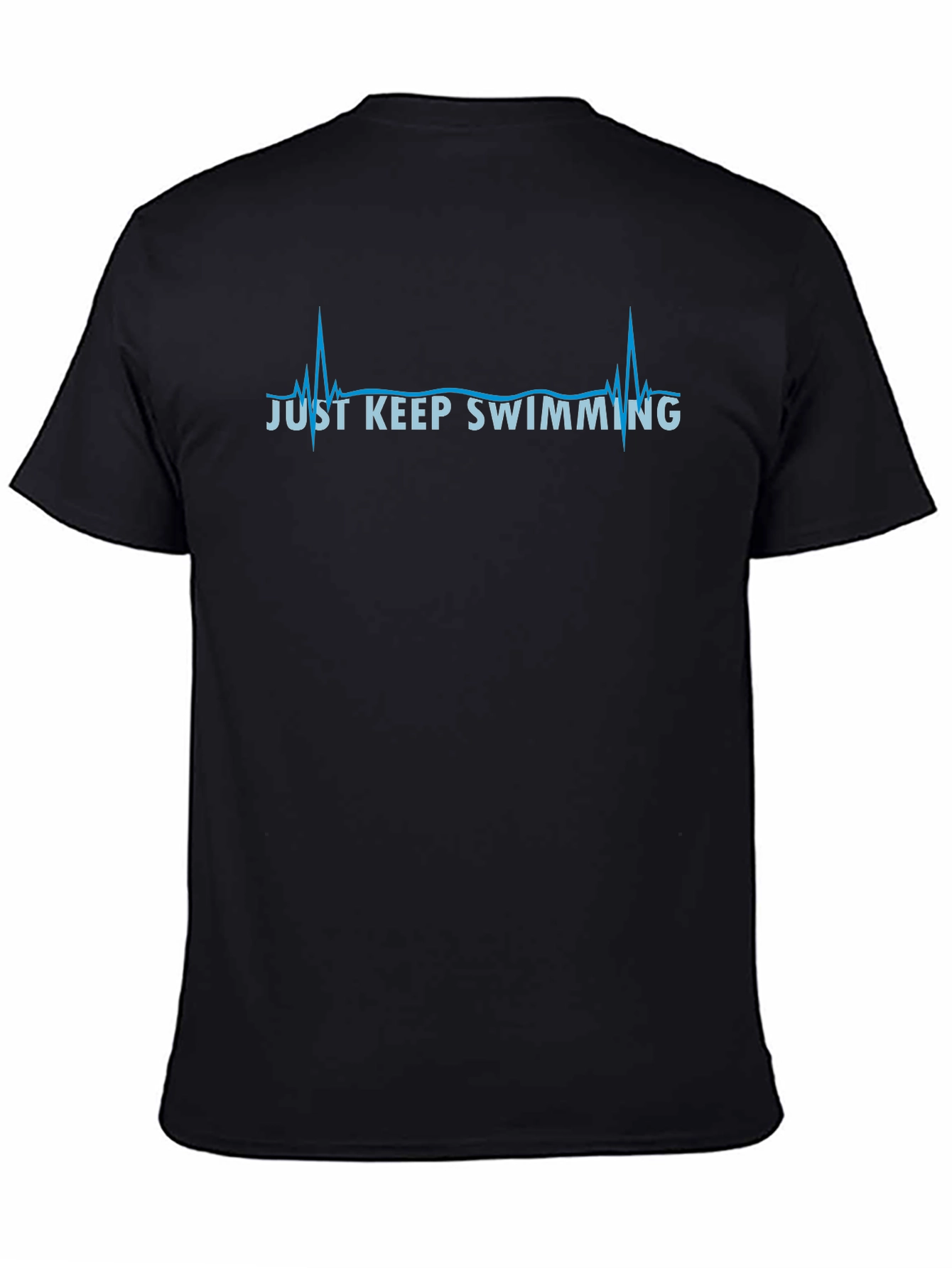 Just Keep Swimming Heartbeat Graphic Tee - Black