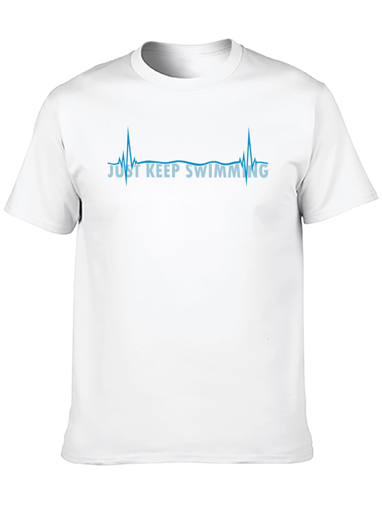 Just Keep Swimming Heartbeat Graphic Tee - Black