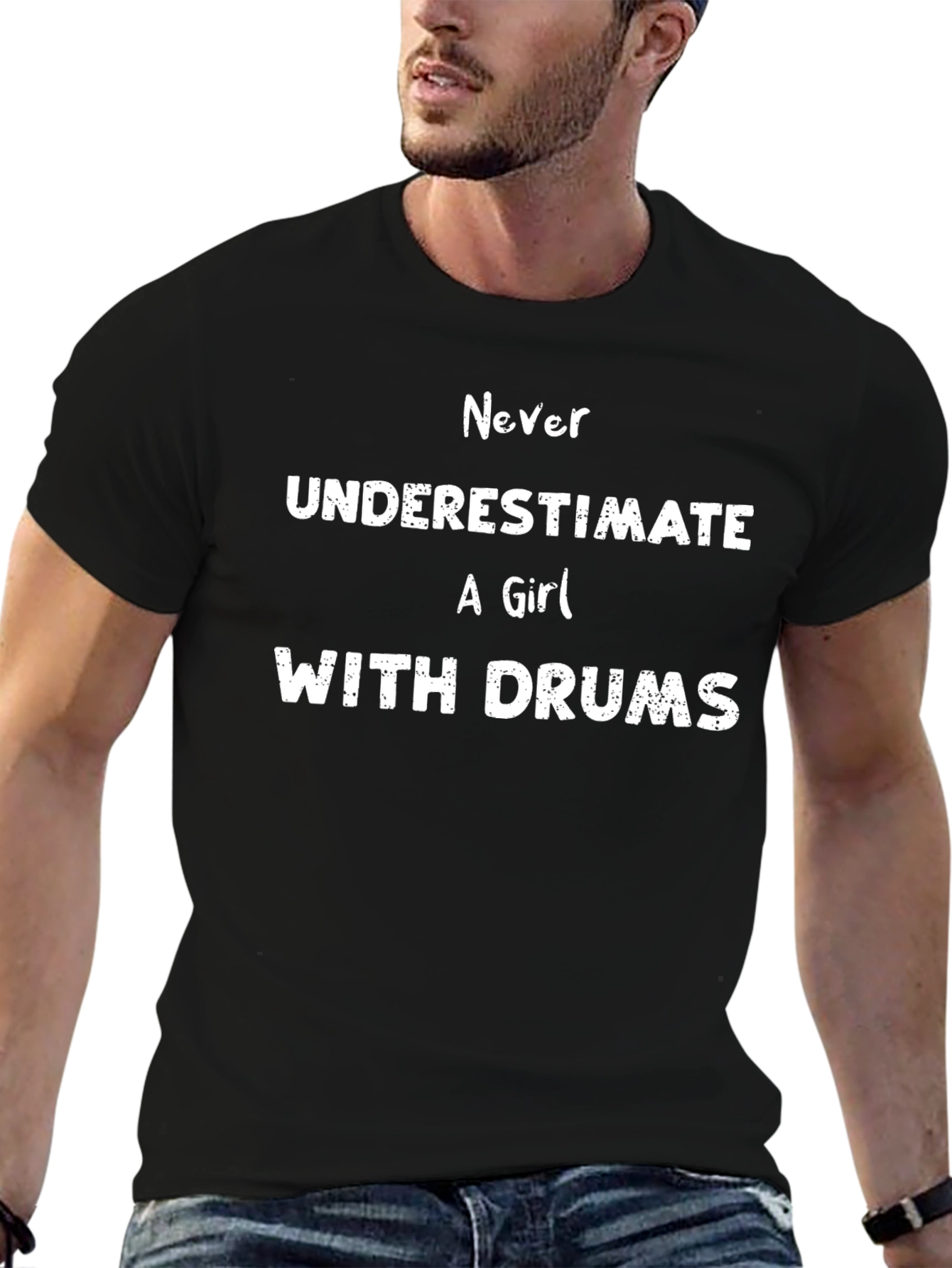 Never Underestimate A Girl With Drums T-Shirt