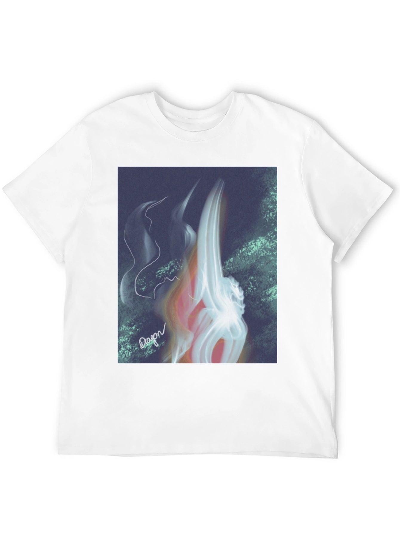 Abstract Flame Graphic Black T-Shirt